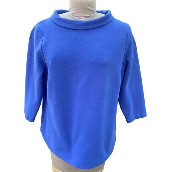 Talbots Funnel Neck Button Back 3/4 Length Sleeves Periwinkle Blue Size 2X - Picture 1 of 10